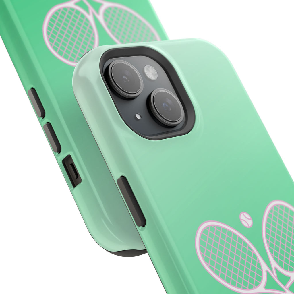 Tennis Impact-Resistant Phone Case — 'Forty Love', Green Gradient