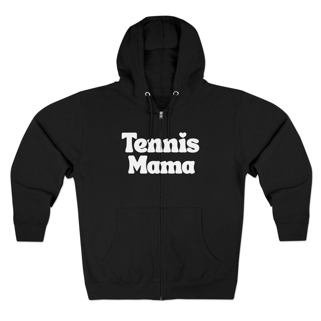 Women's Zip Hoodie — 'Tennis mama' Front Zip Hoodie sweatshirt (white)