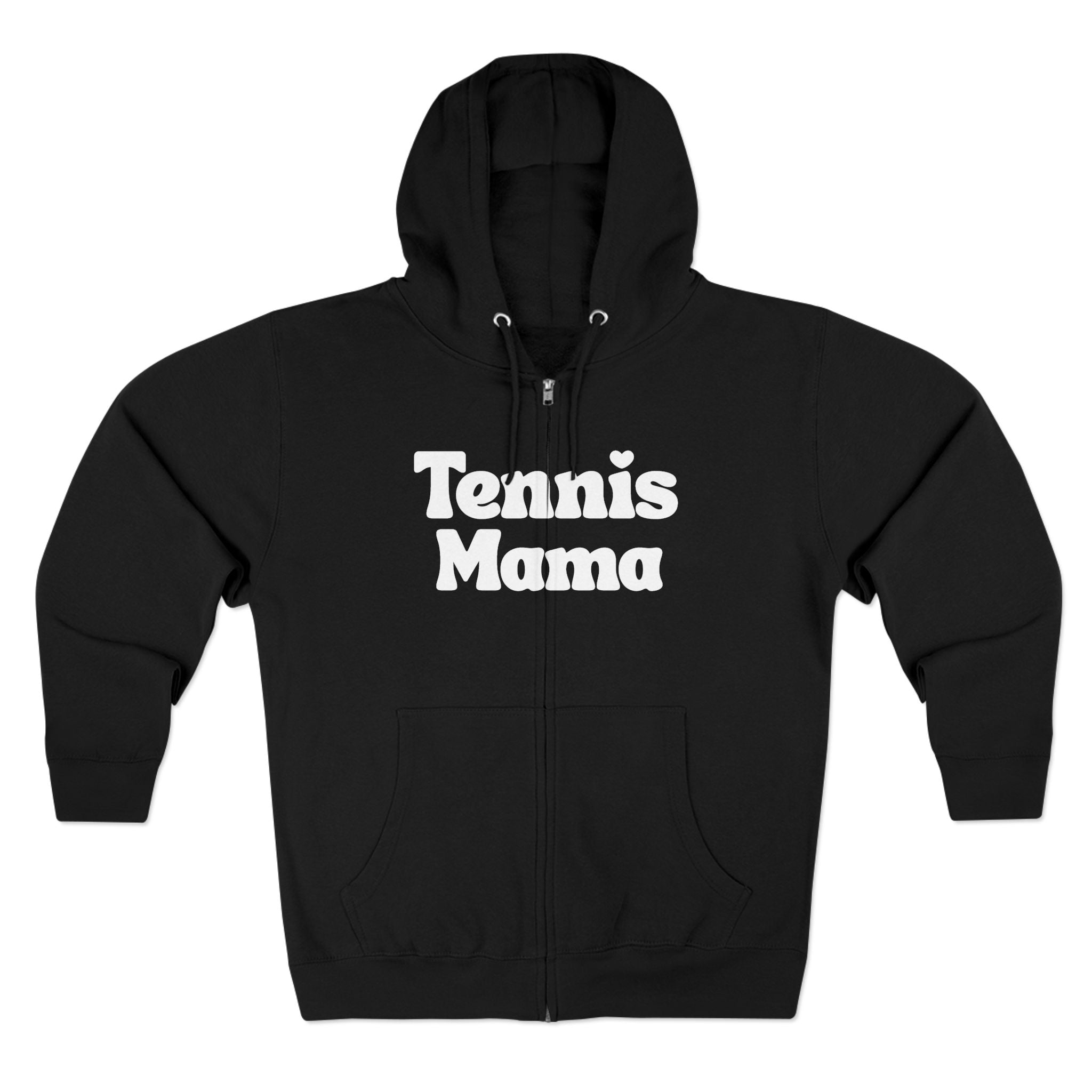 Women's Zip Hoodie — 'Tennis mama' Front Zip Hoodie sweatshirt (white)