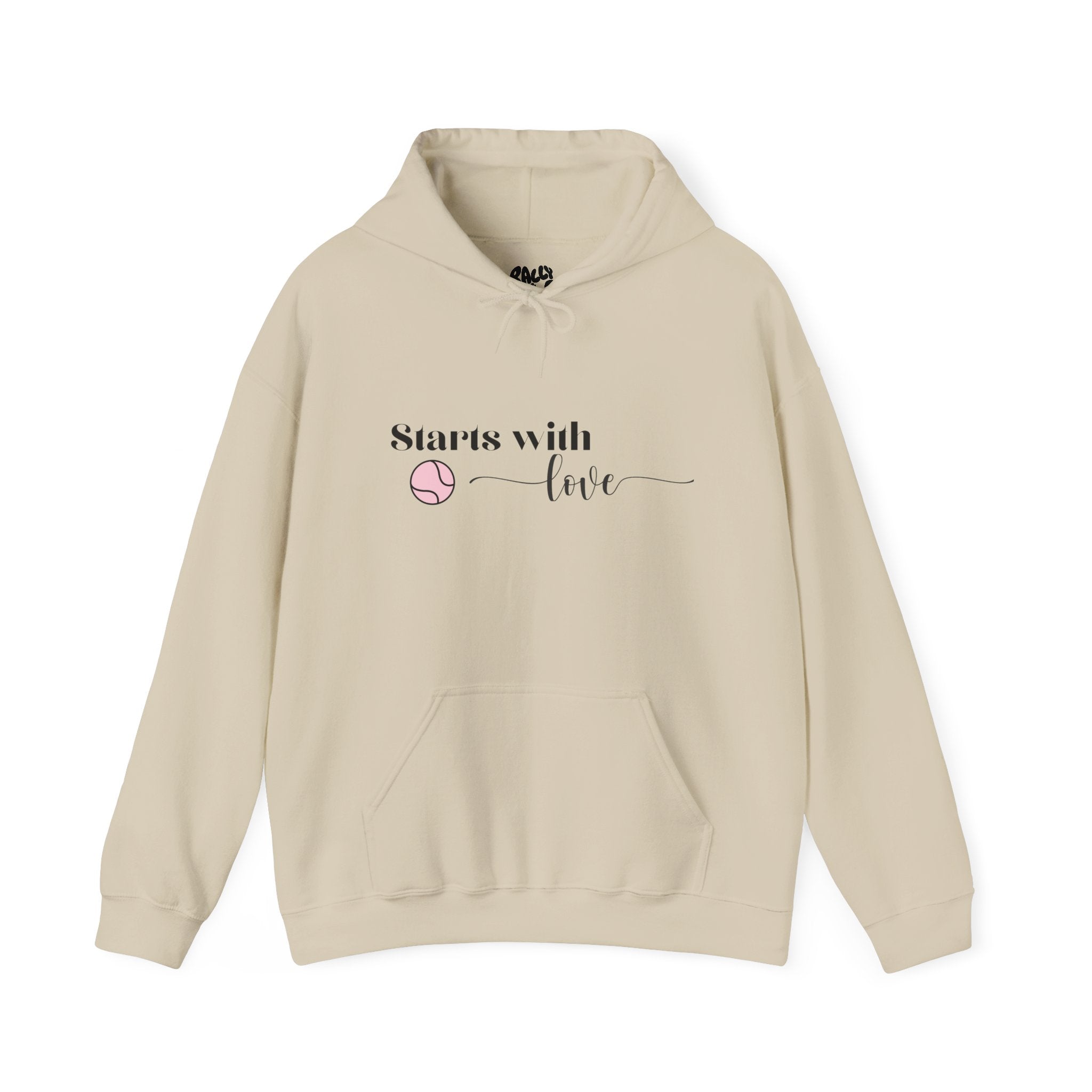 Women's Hoodie Sweatshirt- 'Starts with Love' tennis ball, Sports Graphic