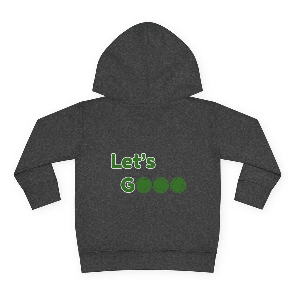 Boy Toddler's Junior Hoodie — “Let’s Go” Tennis Graphic Sweatshirt (Green)