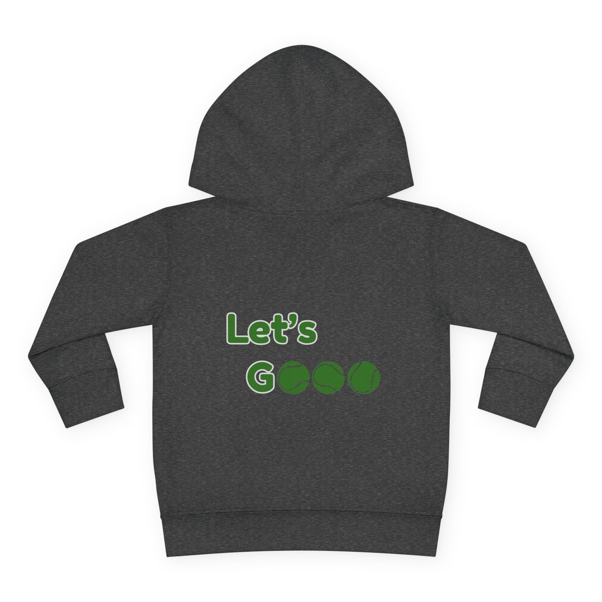 Boy Toddler's Junior Hoodie — “Let’s Go” Tennis Graphic Sweatshirt (Green)