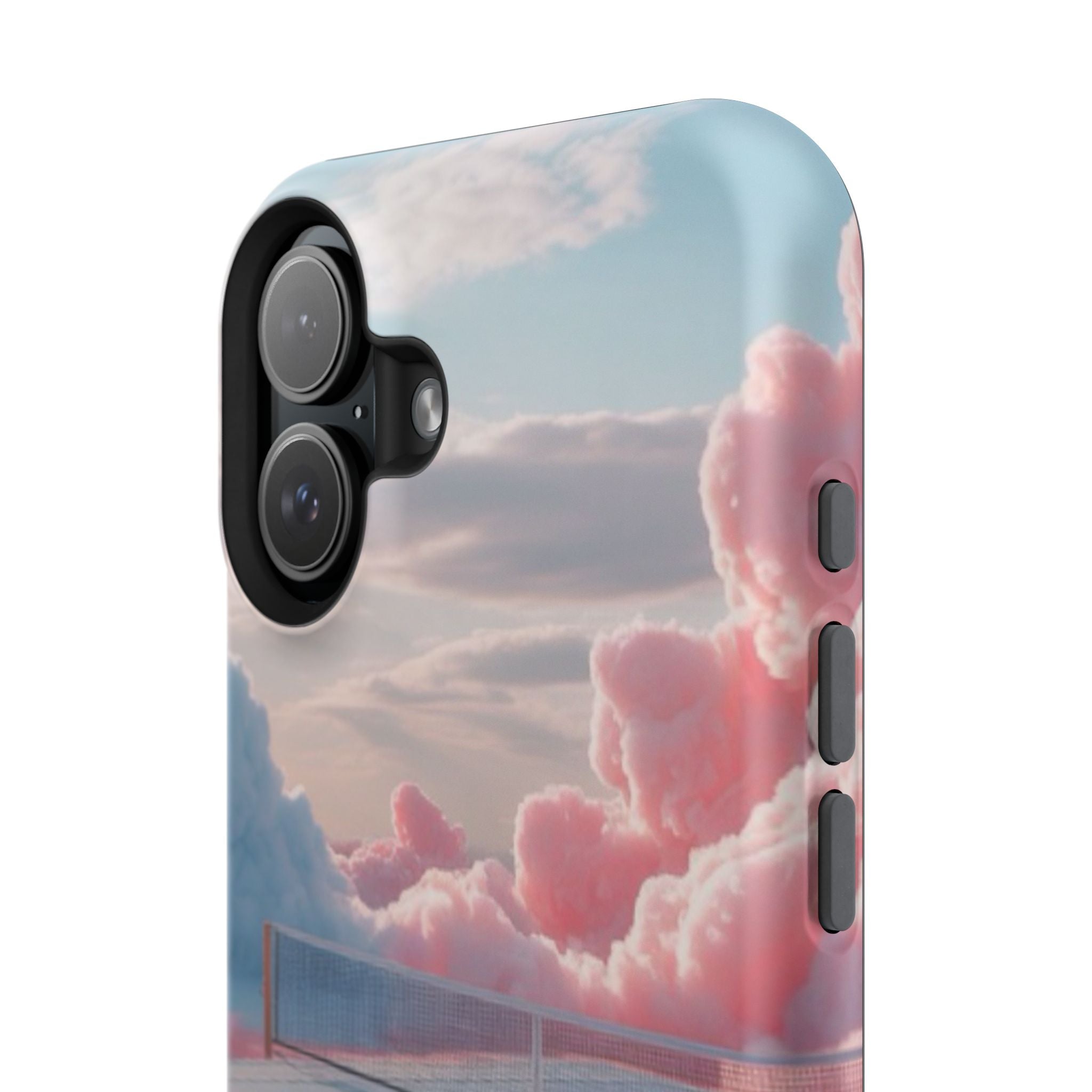 Tennis Impact-Resistant Phone Case — 'Dream Big' Pastel Cloud Tennis Court