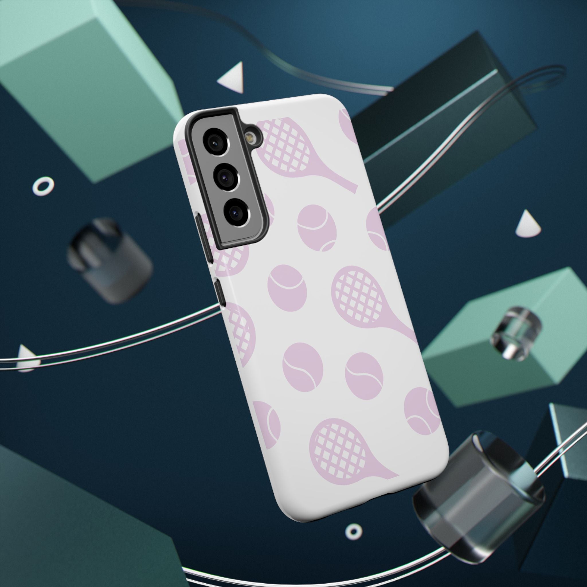 Tennis Impact-Resistant Phone Case — Pink Rackets & Balls