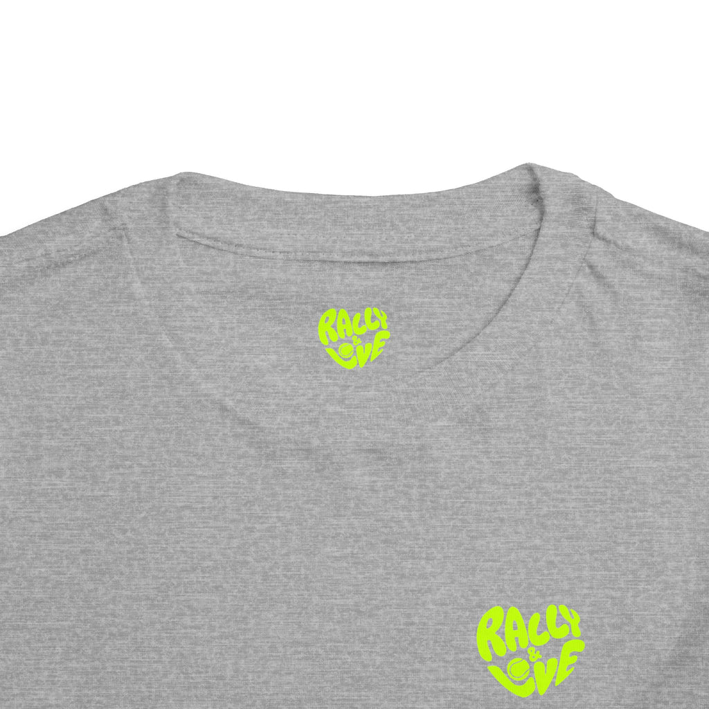 Boy Toddler Junior's Tee — 'Rally & Love' Heart Graphic T-Shirt (neon)