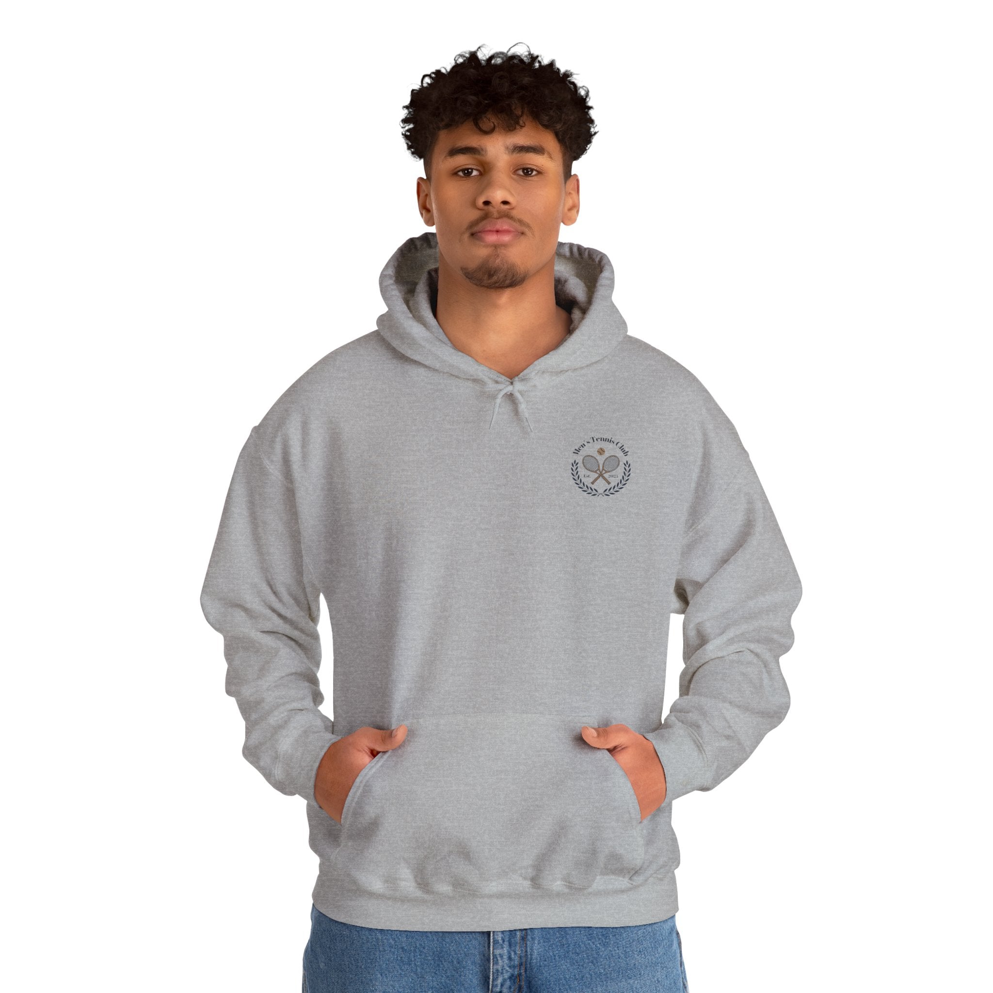 Men's Hoodie Sweatshirt — "Men's Tennis Club", Tennis Small Logo