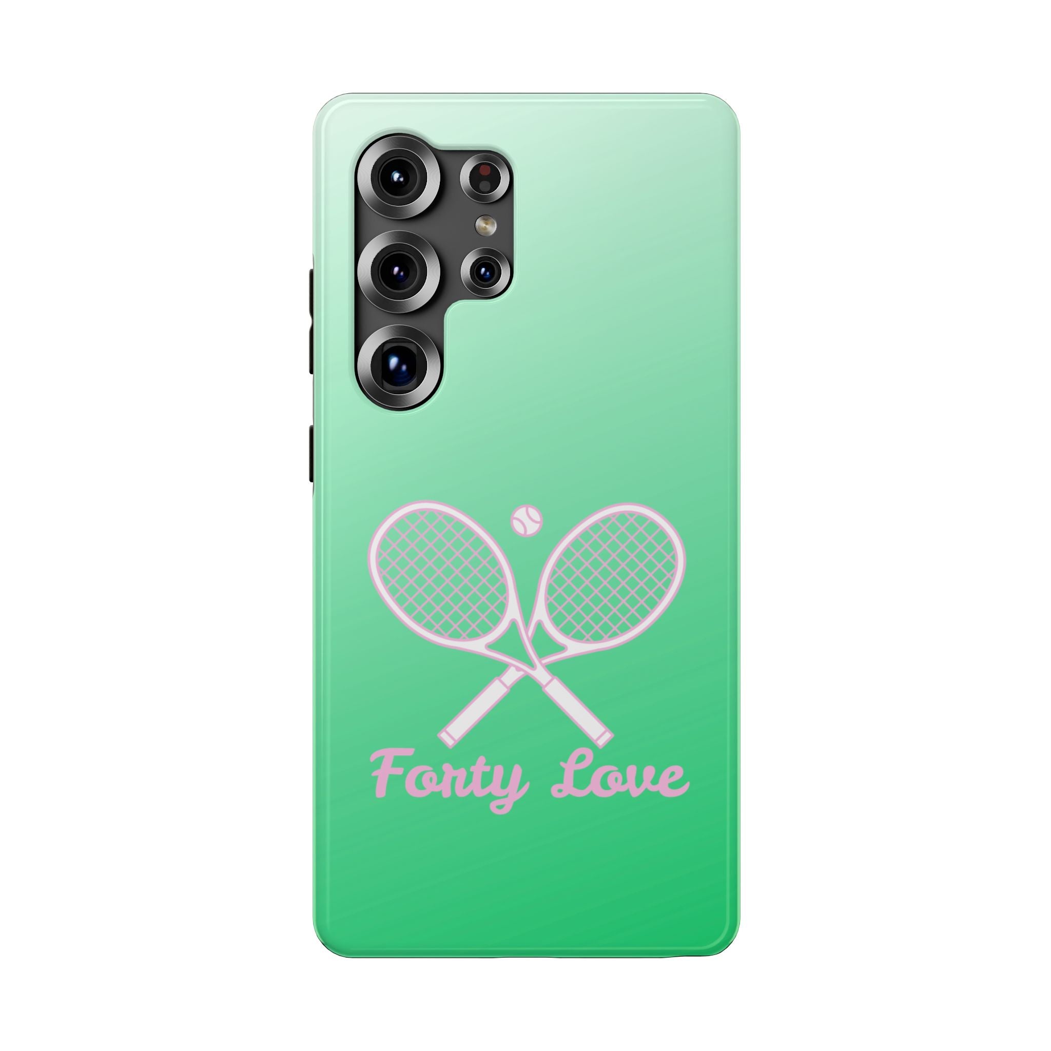 Tennis Impact-Resistant Phone Case — 'Forty Love', Green Gradient