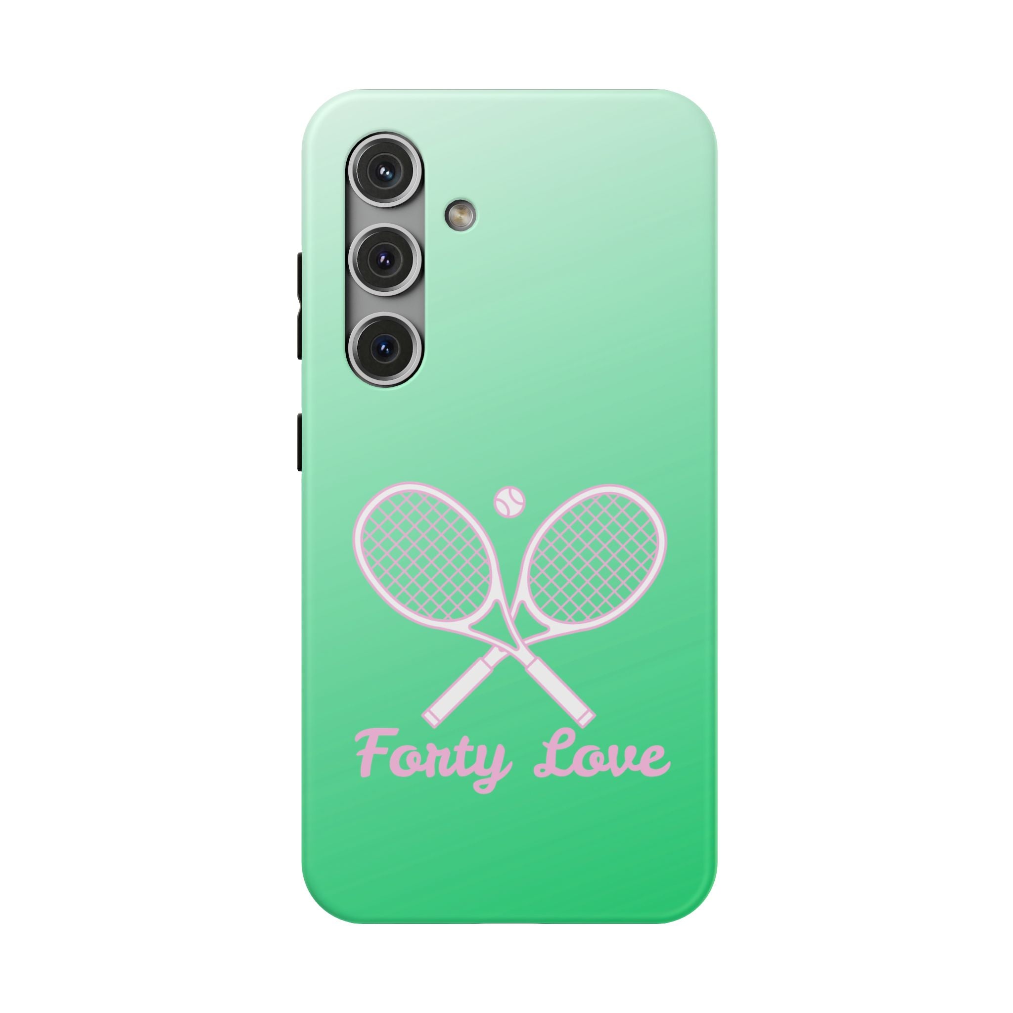 Tennis Impact-Resistant Phone Case — 'Forty Love', Green Gradient