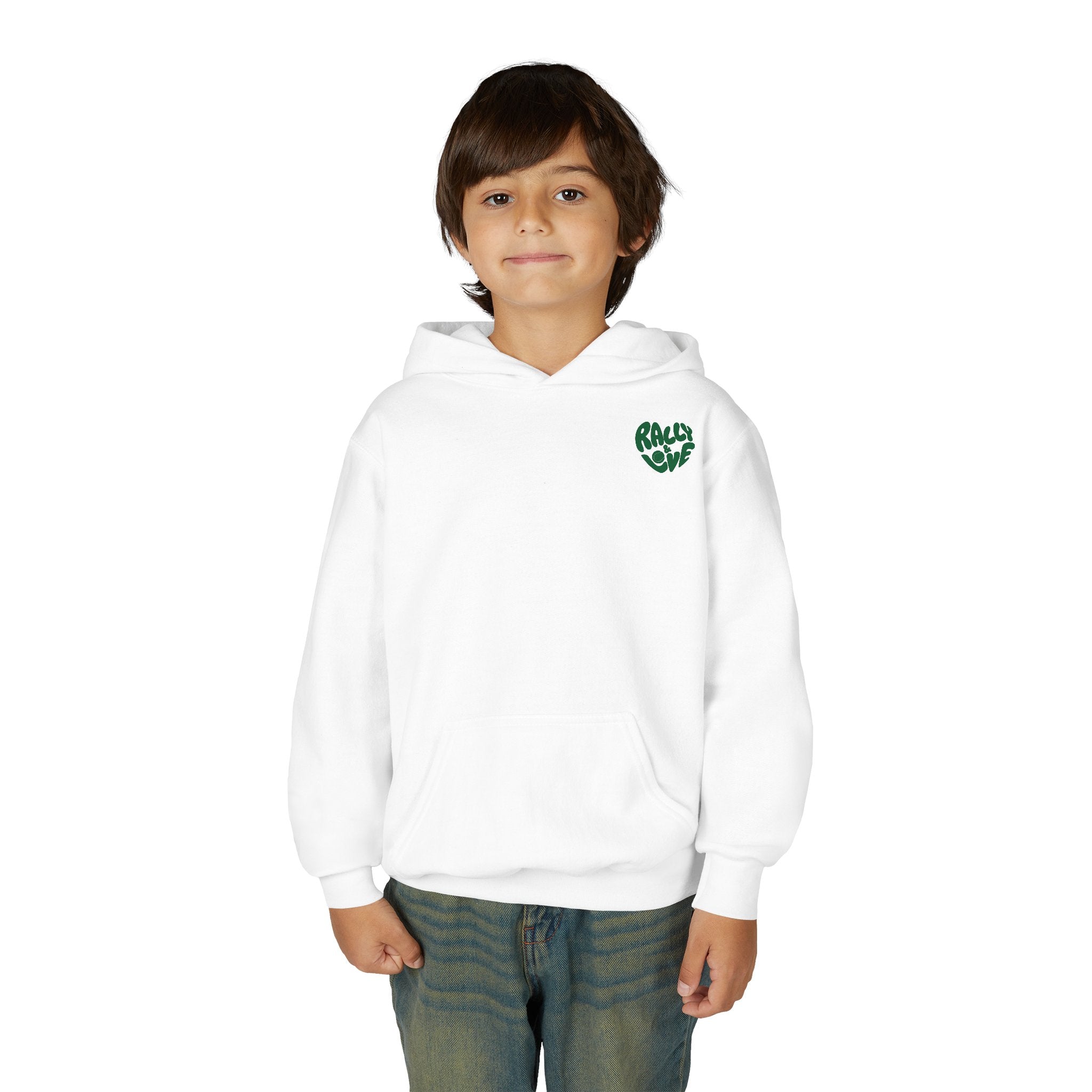 Boy's Junior Hoodie sweatshirt — “Let’s Go” Tennis Graphic Sweatshirt (Green)
