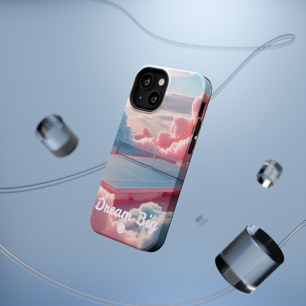 Tennis Impact-Resistant Phone Case — 'Dream Big' Pastel Cloud Tennis Court