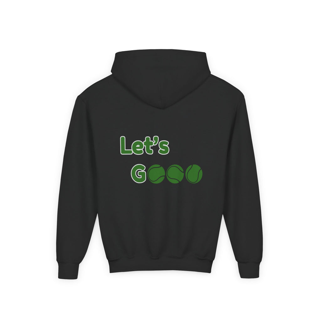 Boy's Junior Hoodie sweatshirt — “Let’s Go” Tennis Graphic Sweatshirt (Green)