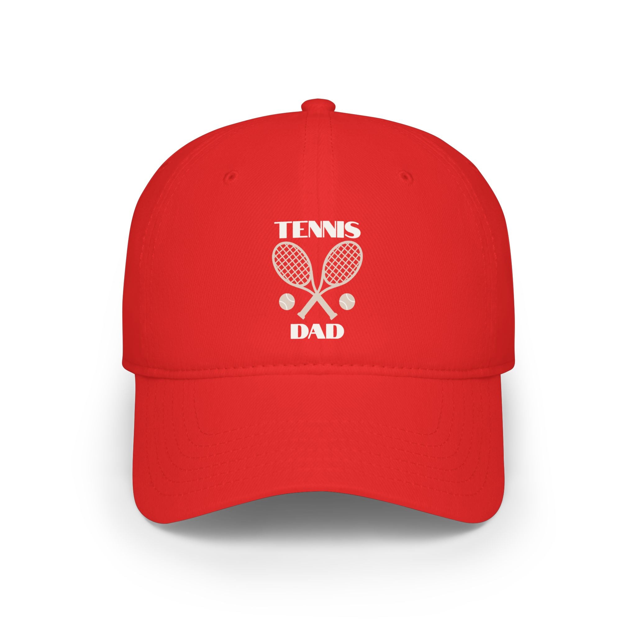 Men's Tennis Dad Cap — Low Profile Baseball Hat with Rackets & Ball