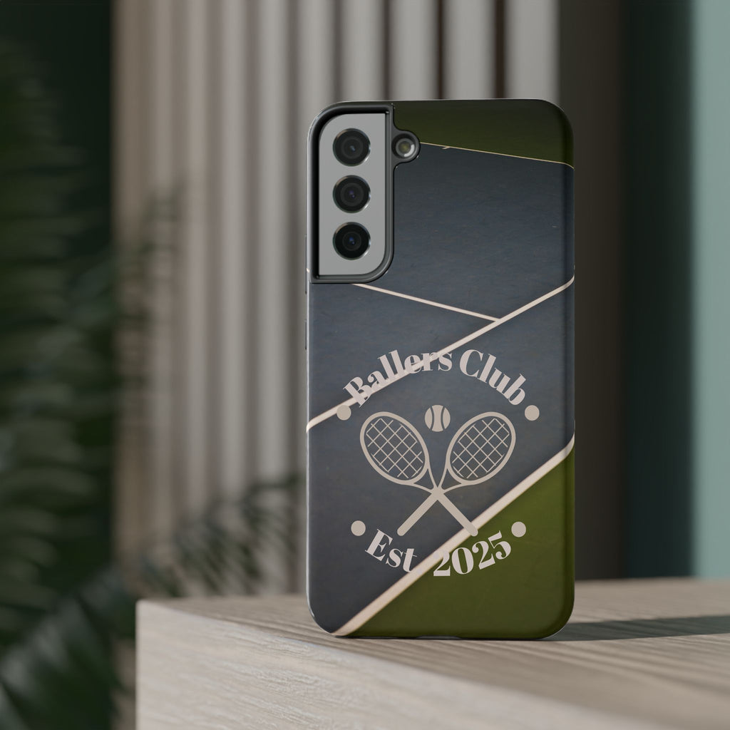 Tennis Impact-Resistant Phone Case — 'Ballers Club Est. 2025' Protective Cover