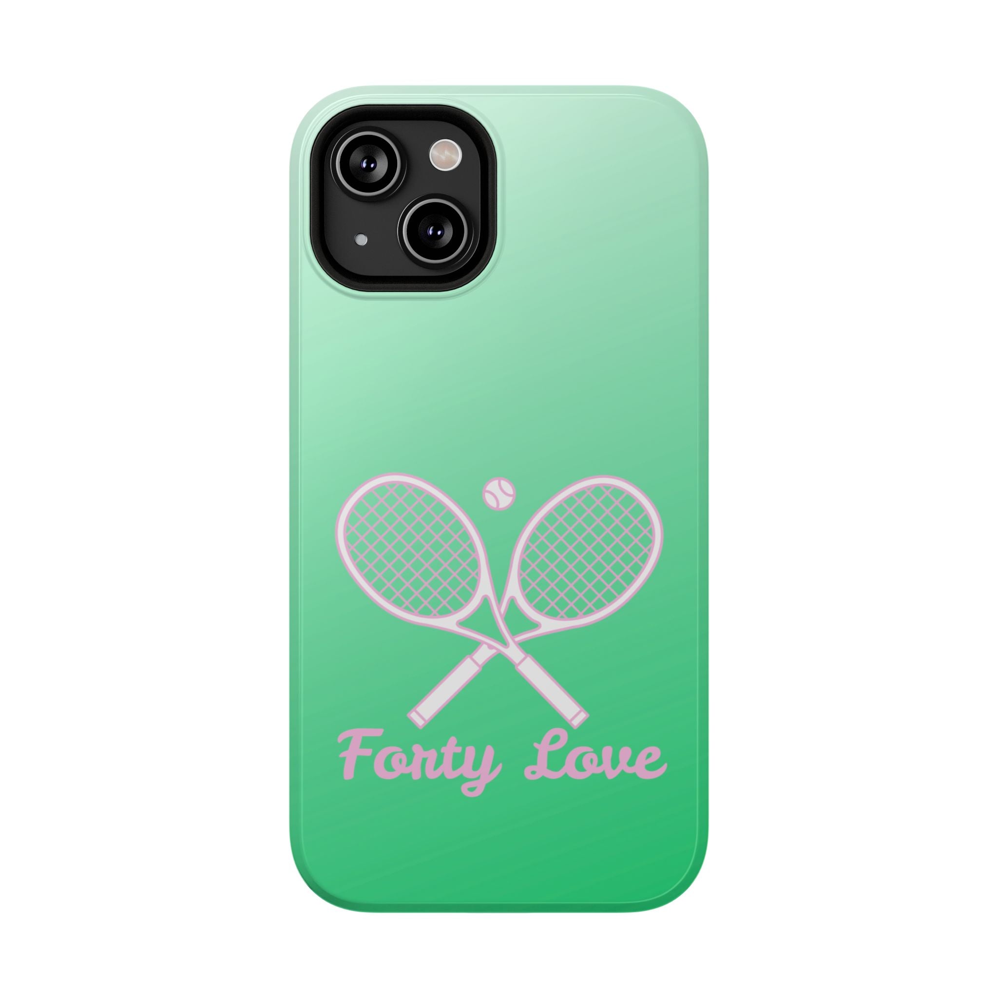 Tennis Impact-Resistant Phone Case — 'Forty Love', Green Gradient