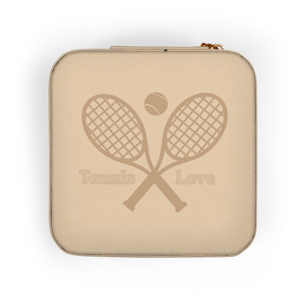 Jewelry Travel Case — Compact Pink Travel Jewelry Organizer (Tennis Love Design)