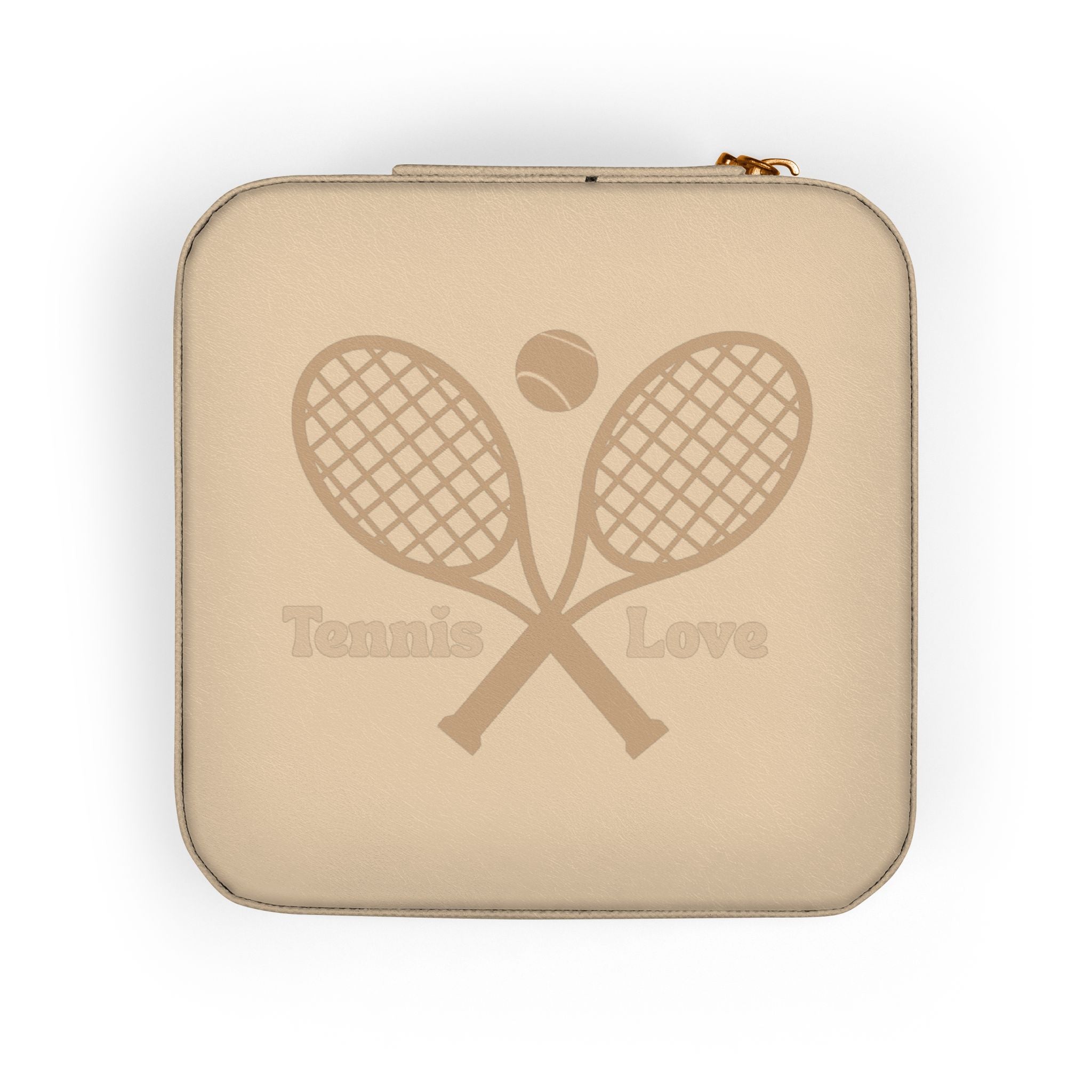 Jewelry Travel Case — Compact Pink Travel Jewelry Organizer (Tennis Love Design)