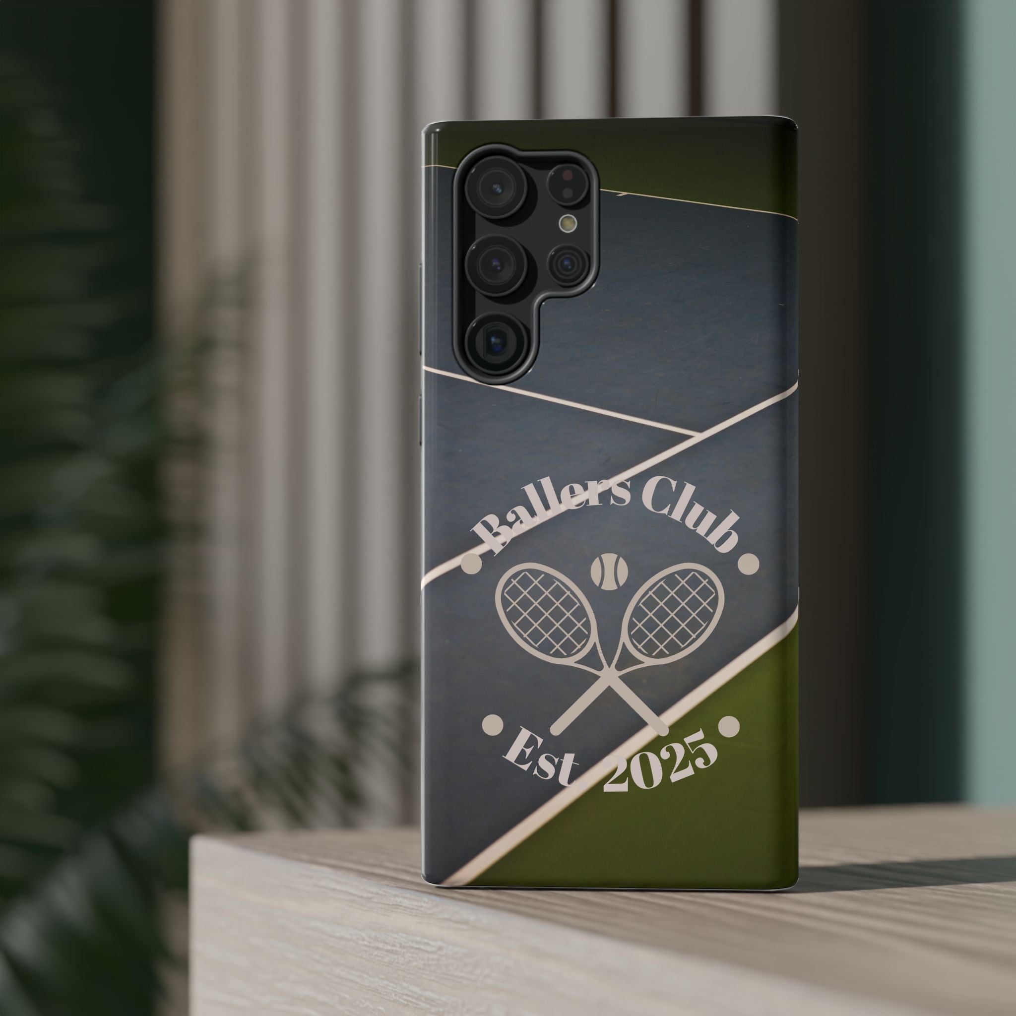 Tennis Impact-Resistant Phone Case — 'Ballers Club Est. 2025' Protective Cover