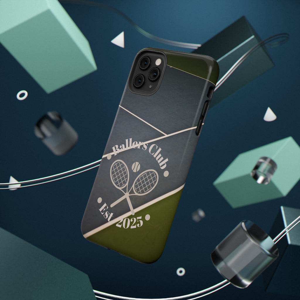 Tennis Impact-Resistant Phone Case — 'Ballers Club Est. 2025' Protective Cover