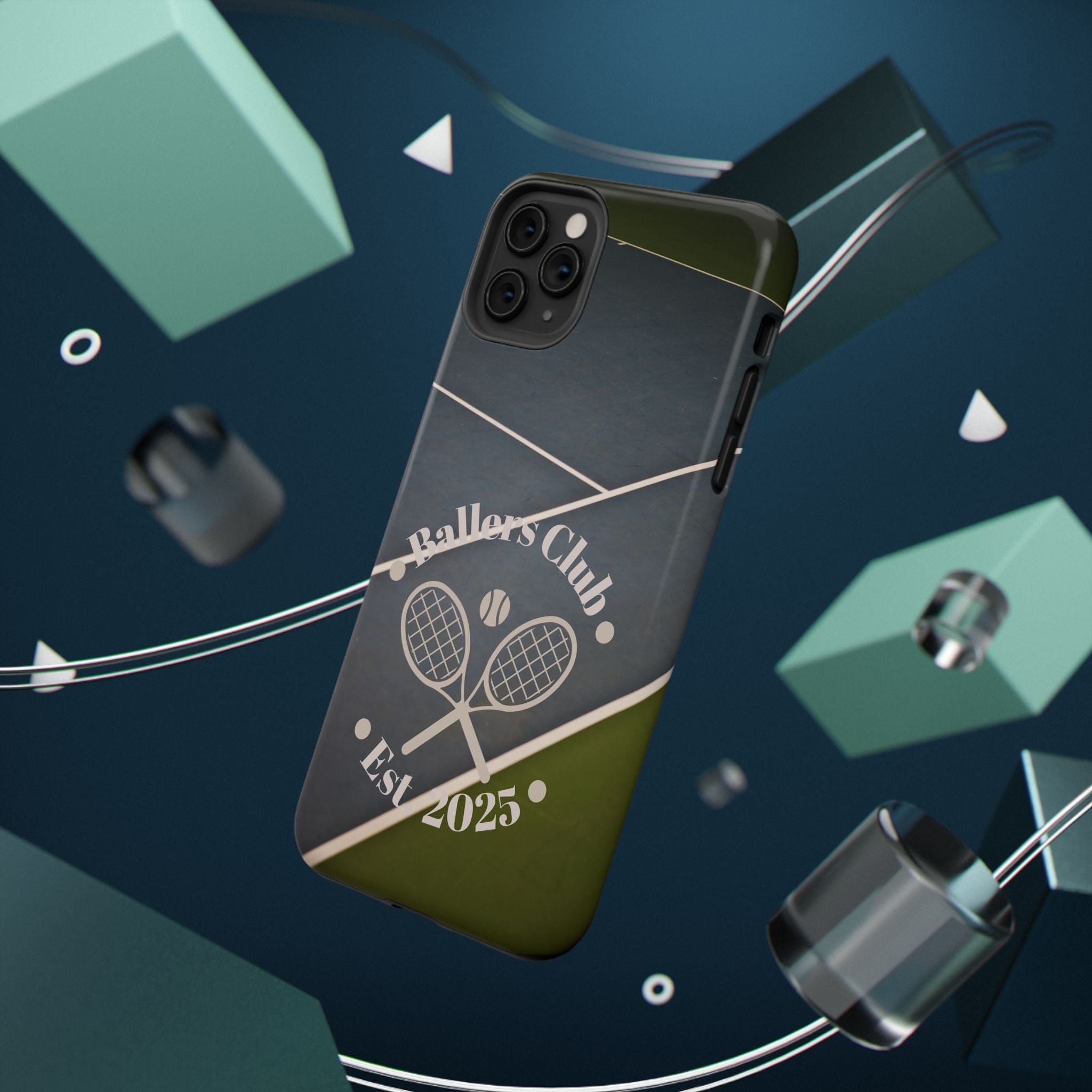 Tennis Impact-Resistant Phone Case — 'Ballers Club Est. 2025' Protective Cover