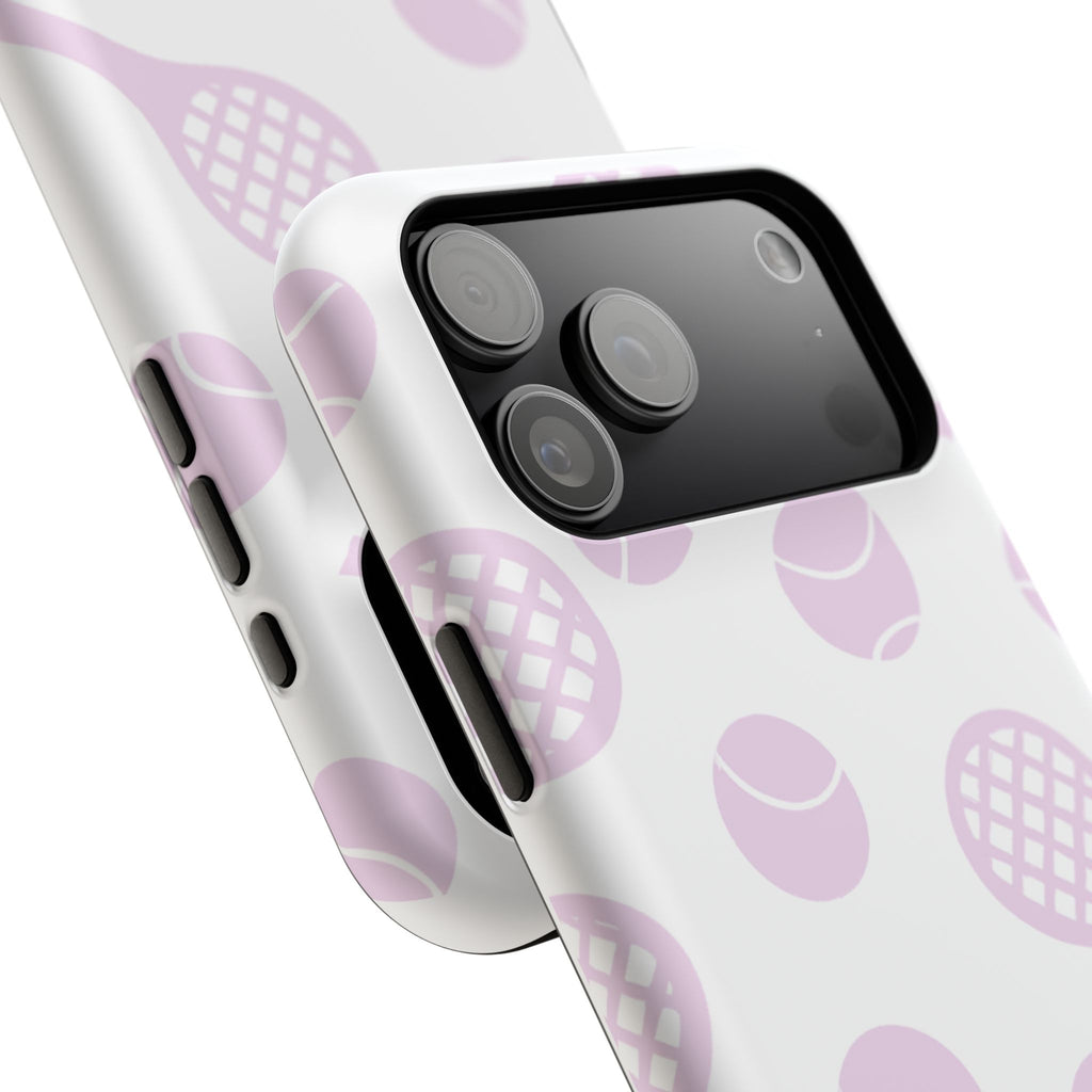 Tennis Impact-Resistant Phone Case — Pink Rackets & Balls