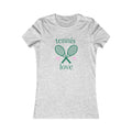 Women's Tennis Tee — Women's "Tennis Love" Shirt with Racket & Hearts