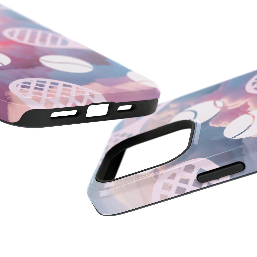 Tennis Impact-Resistant Phone Case — Tennis Rackets & Balls on Cloudscape