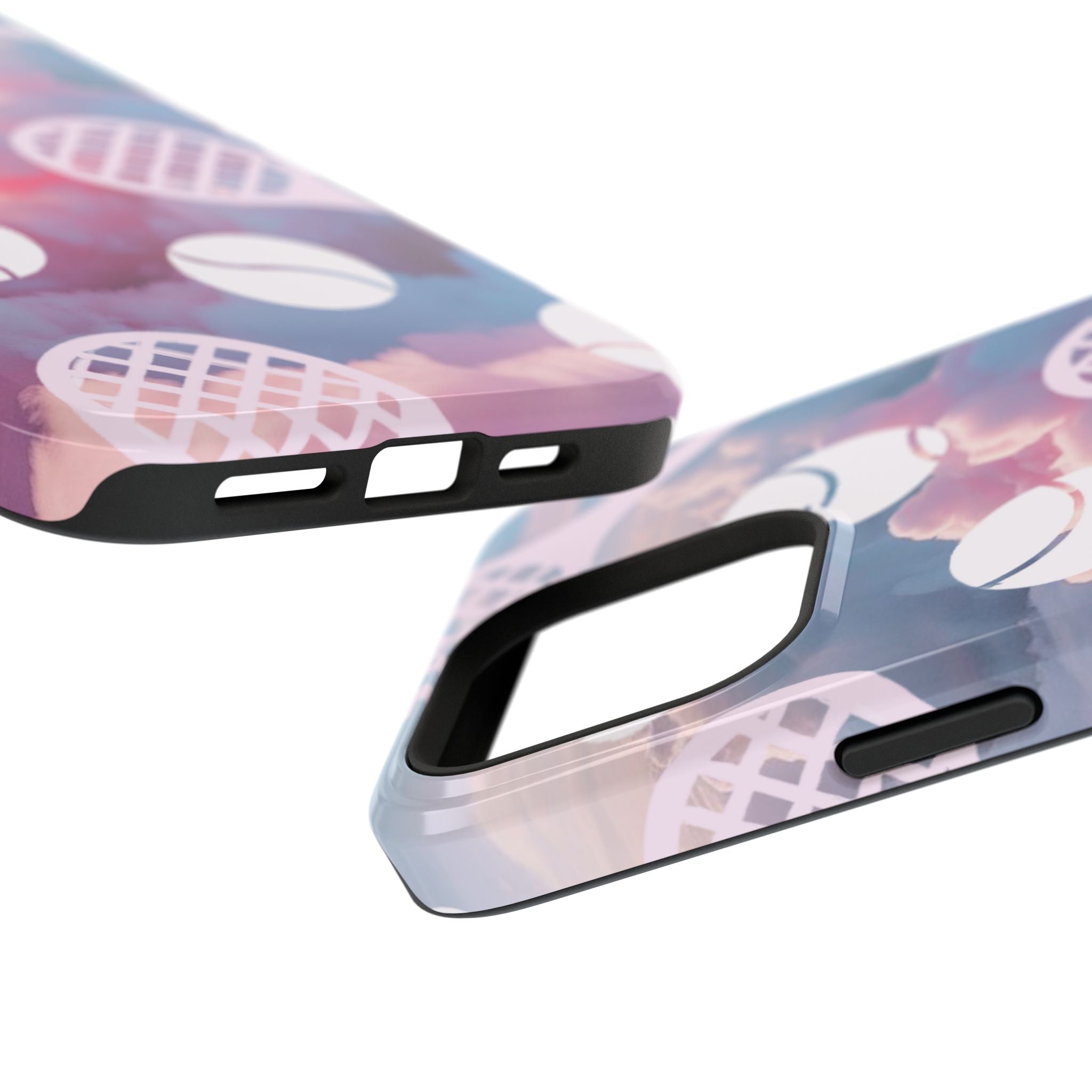 Tennis Impact-Resistant Phone Case — Tennis Rackets & Balls on Cloudscape