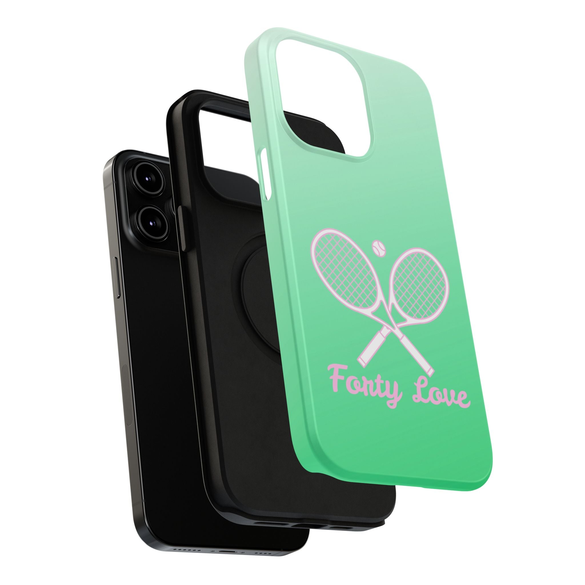 Tennis Impact-Resistant Phone Case — 'Forty Love', Green Gradient