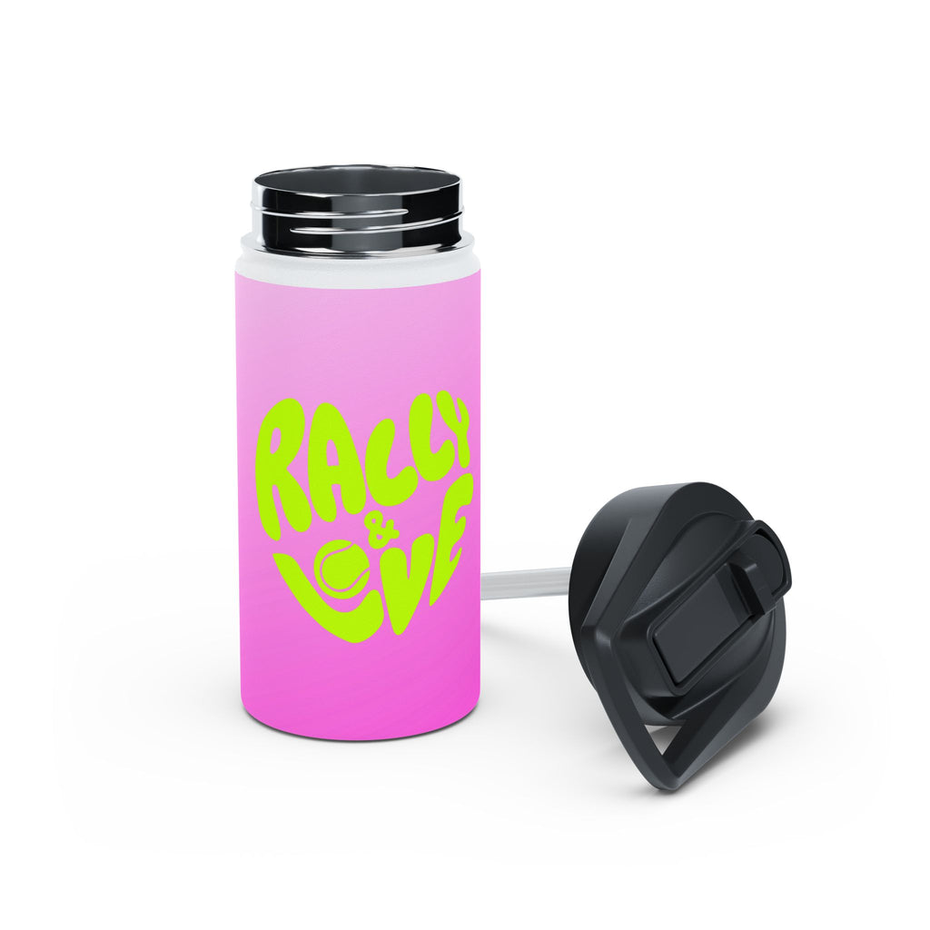 Juniors Stainless Steel Water Bottle, 12 oz — Gradient Pink/Purple "Rally & Love" Sports Bottle