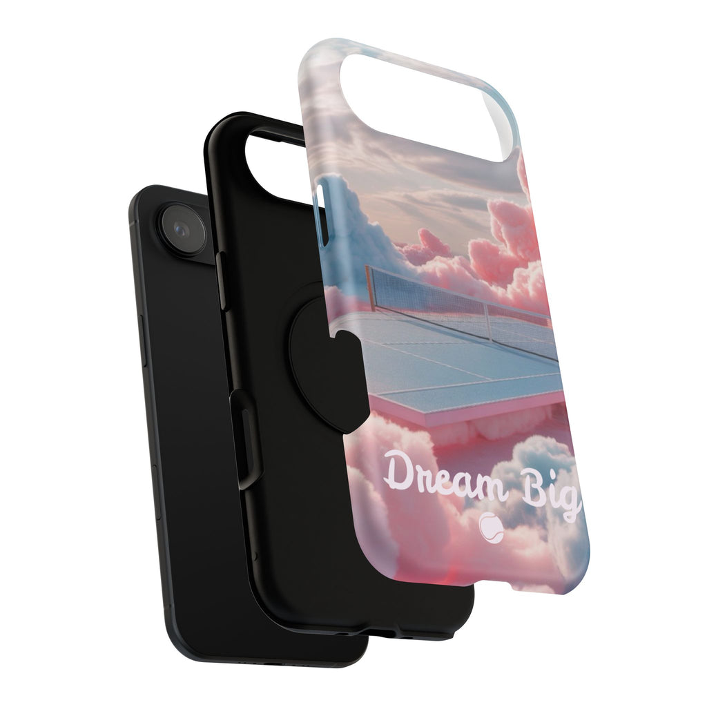 Tennis Impact-Resistant Phone Case — 'Dream Big' Pastel Cloud Tennis Court
