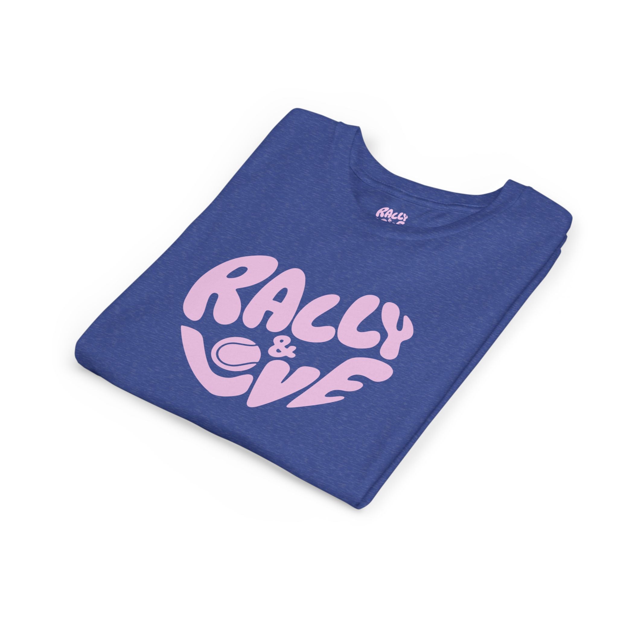 Girl's Junior Tee — 'Rally & Love' Heart logo T-Shirt (pink)