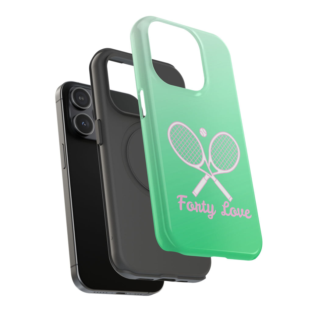 Tennis Impact-Resistant Phone Case — 'Forty Love', Green Gradient