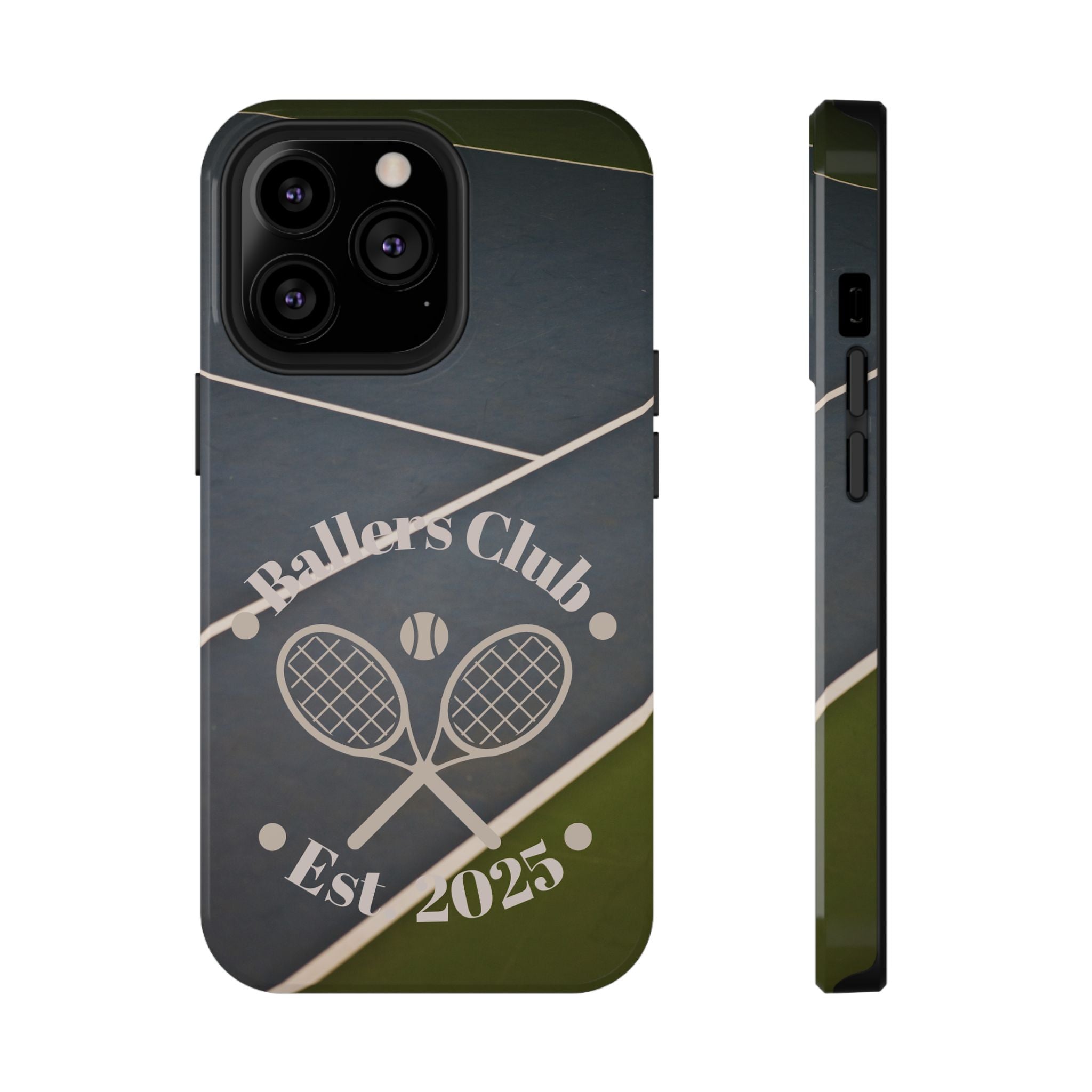 Tennis Impact-Resistant Phone Case — 'Ballers Club Est. 2025' Protective Cover