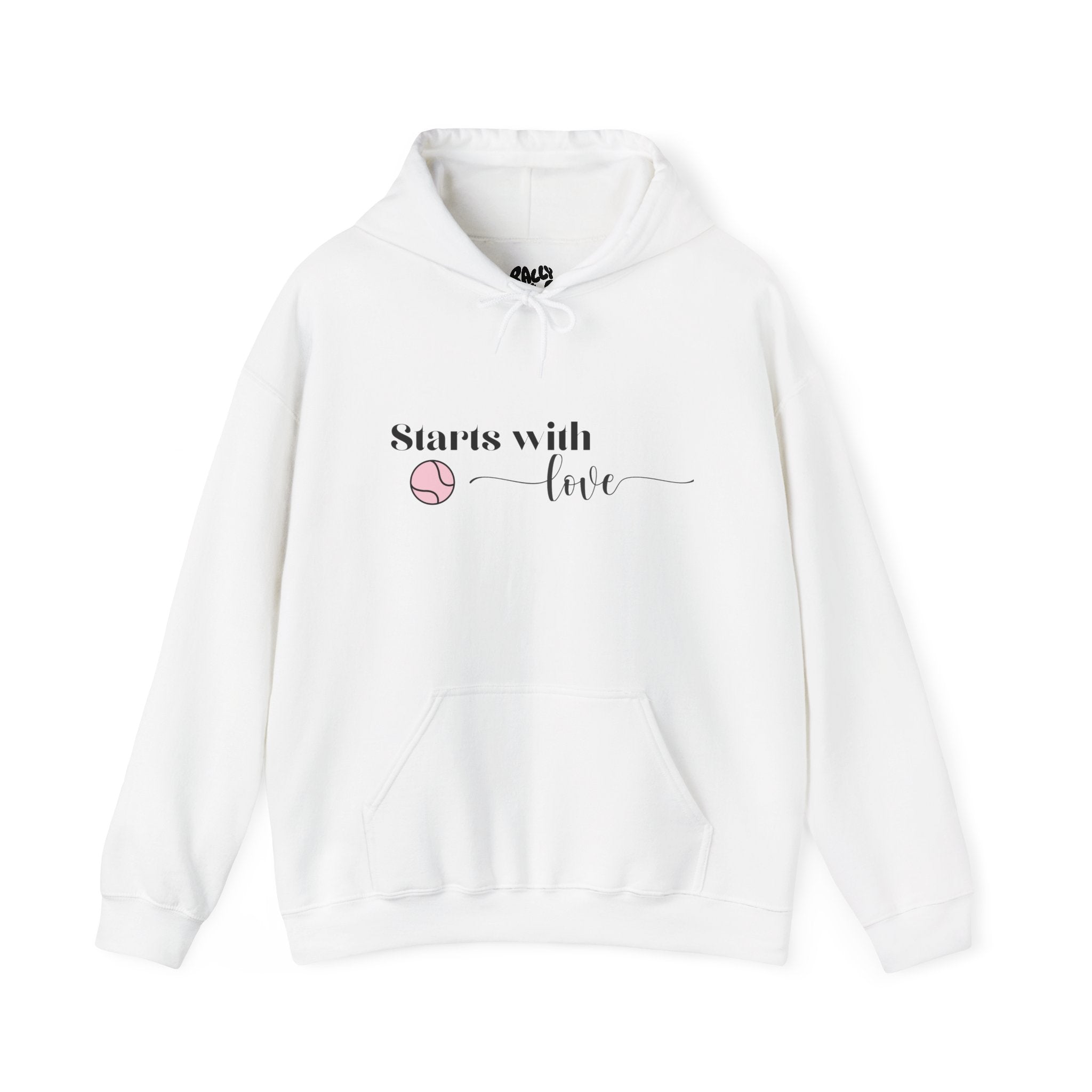 Women's Hoodie Sweatshirt- 'Starts with Love' tennis ball, Sports Graphic