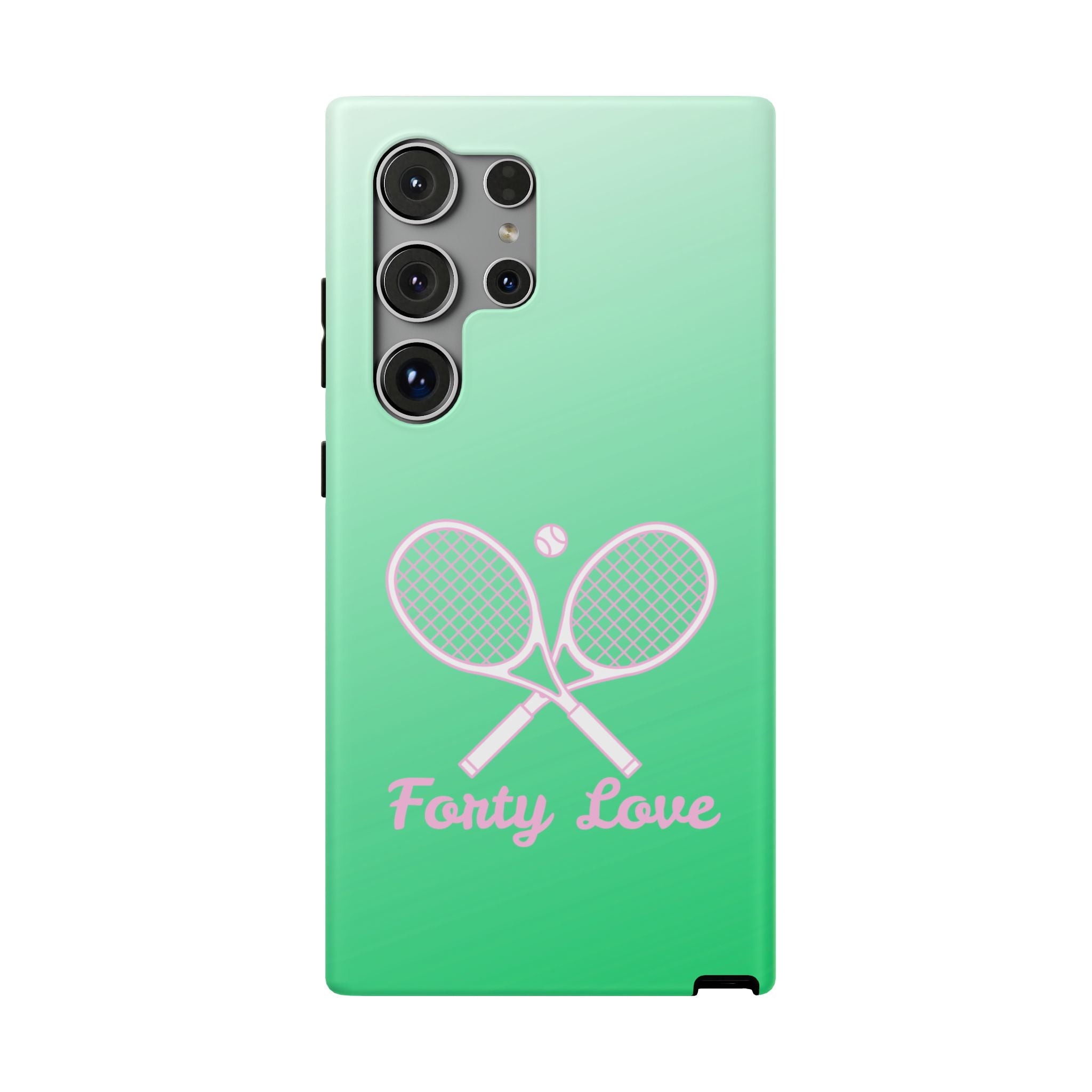 Tennis Impact-Resistant Phone Case — 'Forty Love', Green Gradient