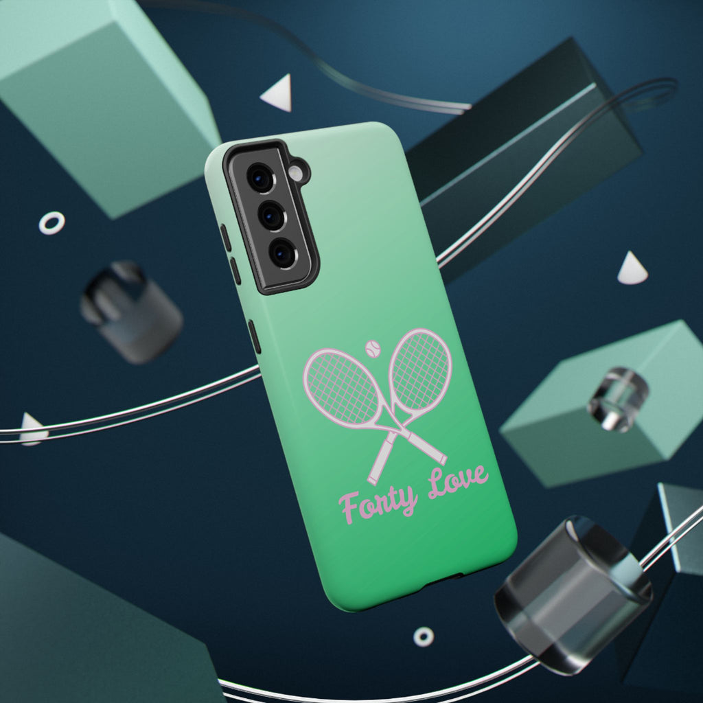 Tennis Impact-Resistant Phone Case — 'Forty Love', Green Gradient