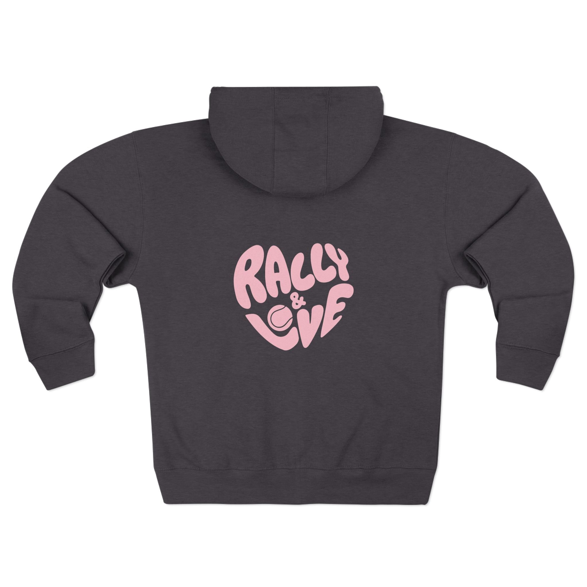 Women's Zip Hoodie — 'Rally & Love' logo, Graphic Zip Hoodie