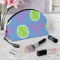 Tennis Makeup Bag — Light blue/Pink/Yellow Tennis Ball & Racket Cosmetic Pouch for Players