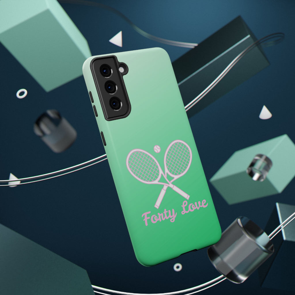 Tennis Impact-Resistant Phone Case — 'Forty Love', Green Gradient