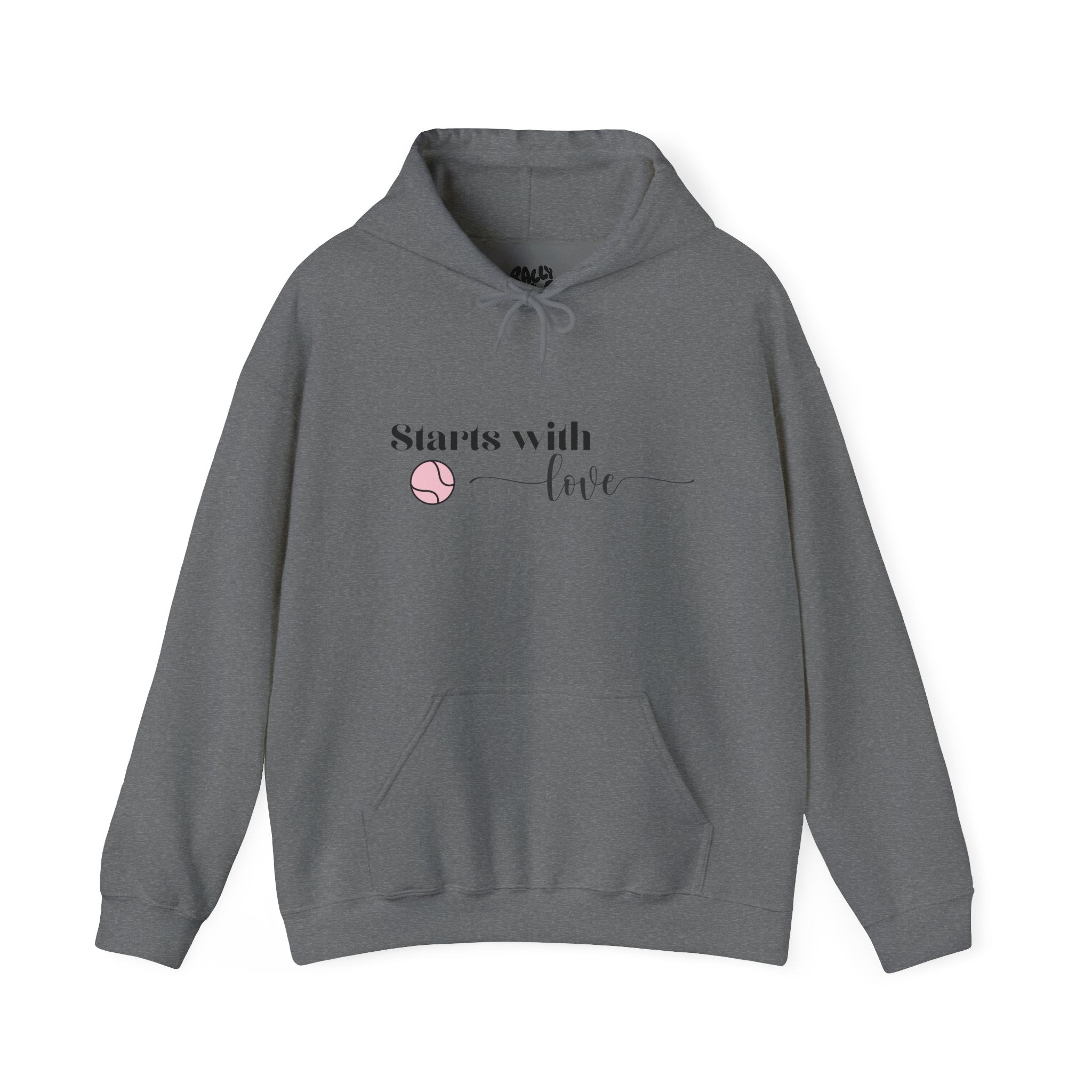 Women's Hoodie Sweatshirt- 'Starts with Love' tennis ball, Sports Graphic