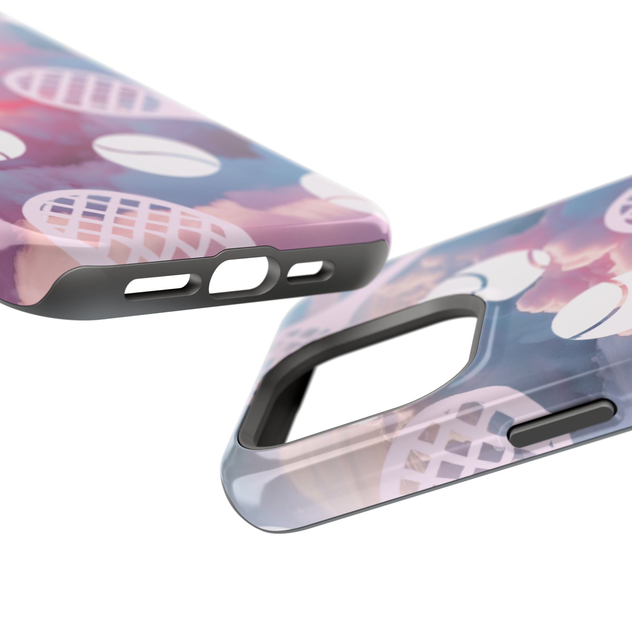 Tennis Impact-Resistant Phone Case — Tennis Rackets & Balls on Cloudscape