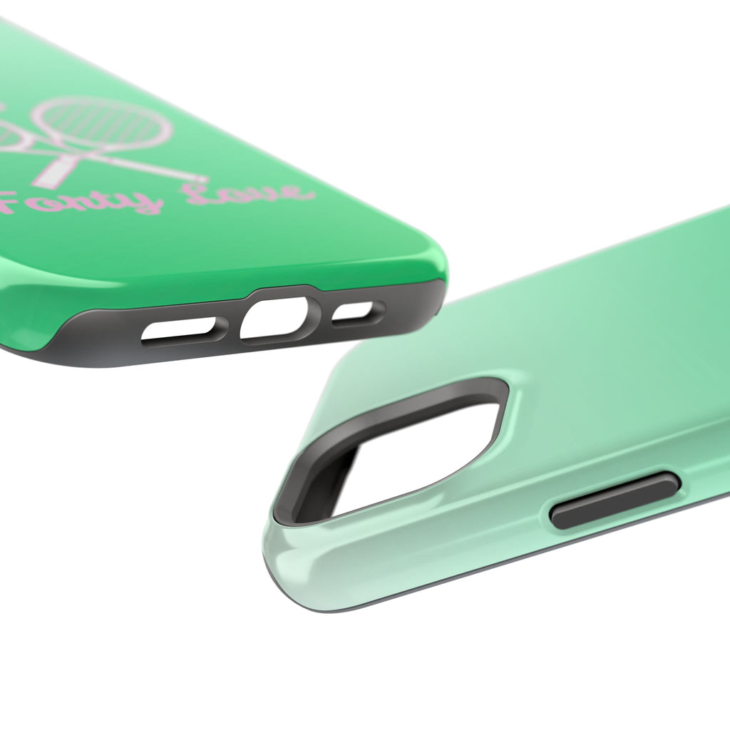 Tennis Impact-Resistant Phone Case — 'Forty Love', Green Gradient