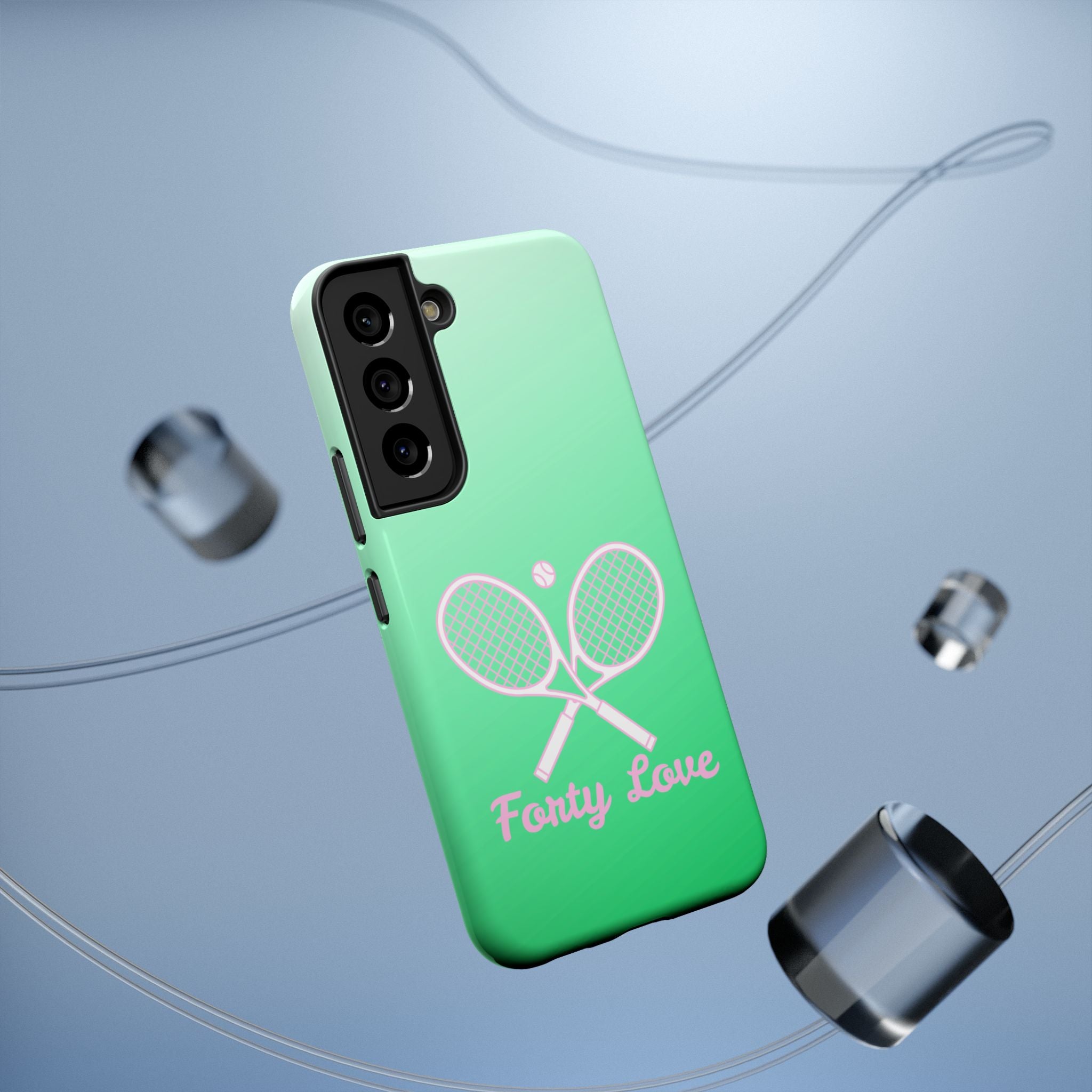 Tennis Impact-Resistant Phone Case — 'Forty Love', Green Gradient