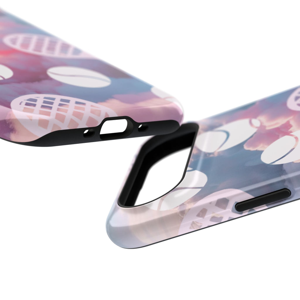 Tennis Impact-Resistant Phone Case — Tennis Rackets & Balls on Cloudscape