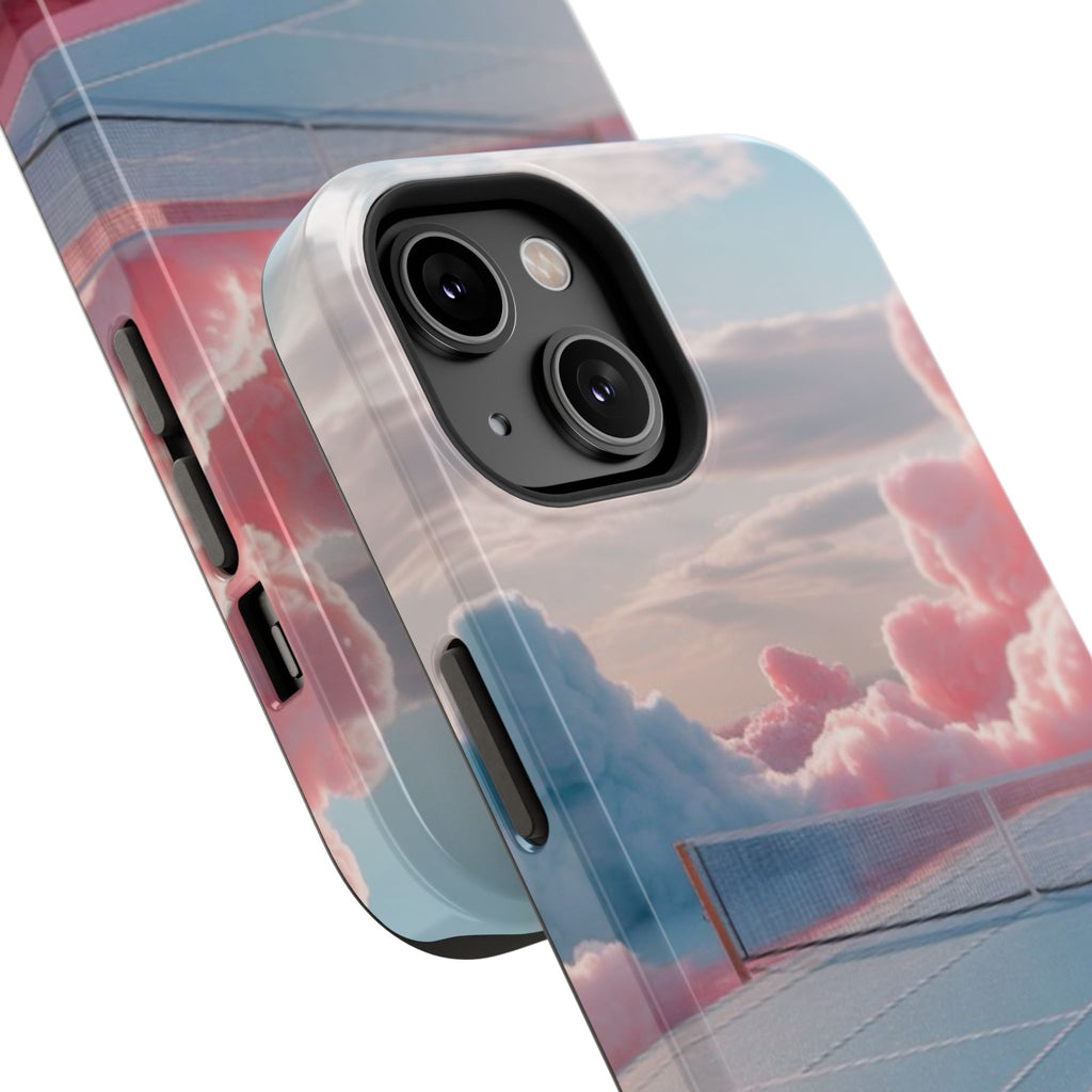 Tennis Impact-Resistant Phone Case — 'Dream Big' Pastel Cloud Tennis Court