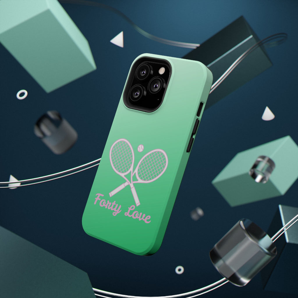 Tennis Impact-Resistant Phone Case — 'Forty Love', Green Gradient