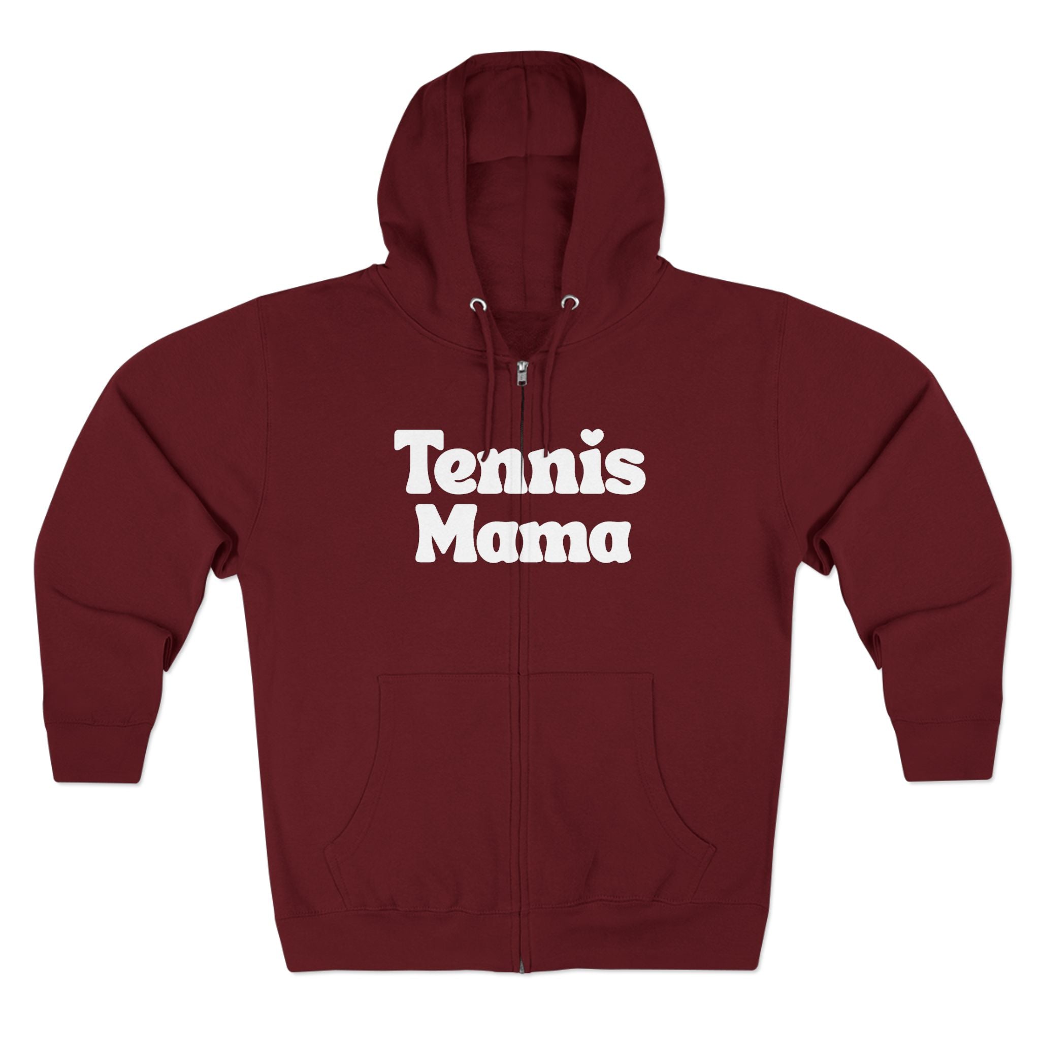 Women's Zip Hoodie — 'Tennis mama' Front Zip Hoodie sweatshirt (white)
