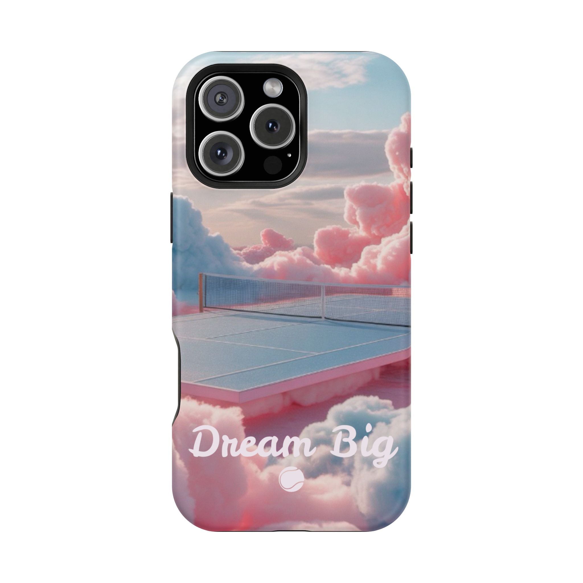 Tennis Impact-Resistant Phone Case — 'Dream Big' Pastel Cloud Tennis Court