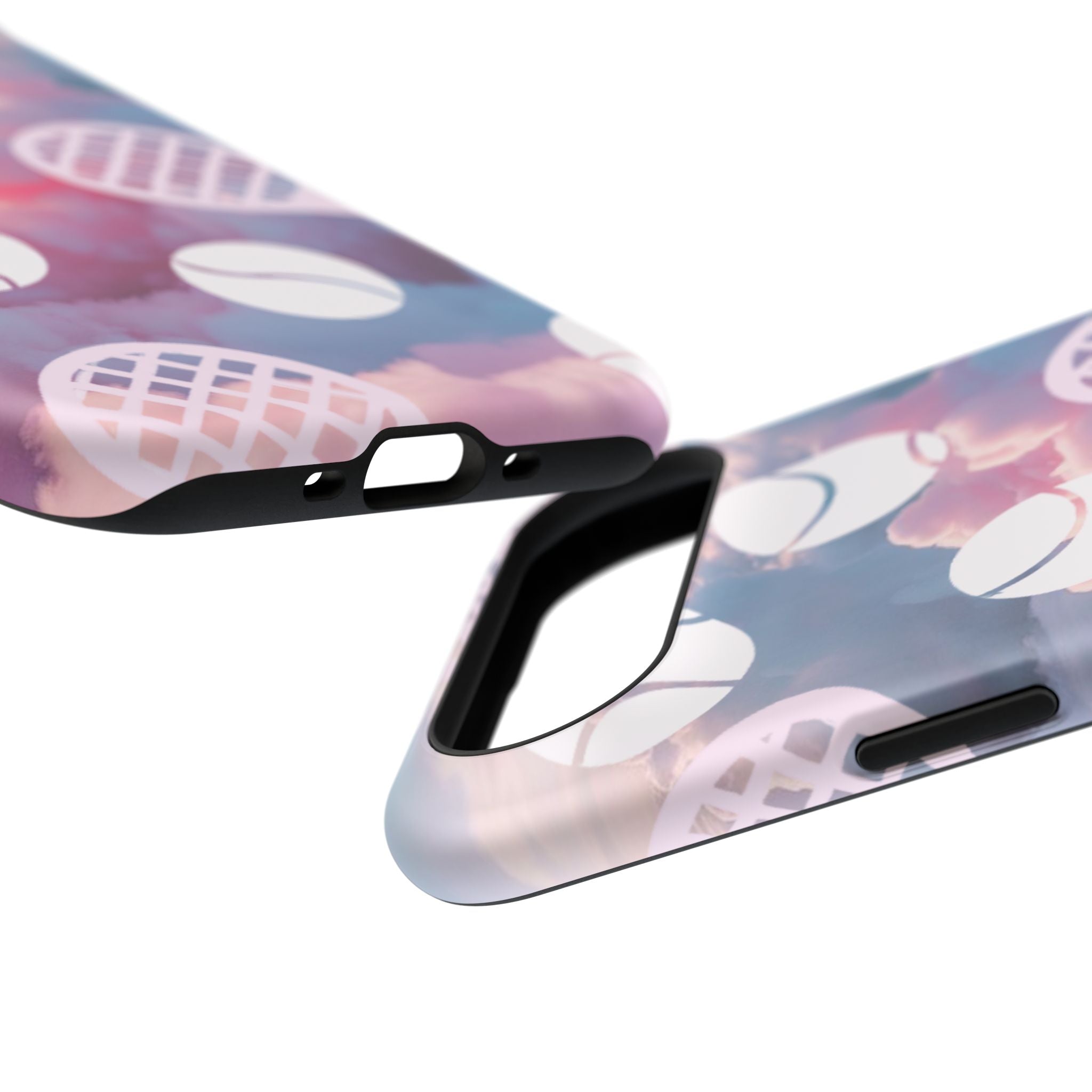Tennis Impact-Resistant Phone Case — Tennis Rackets & Balls on Cloudscape
