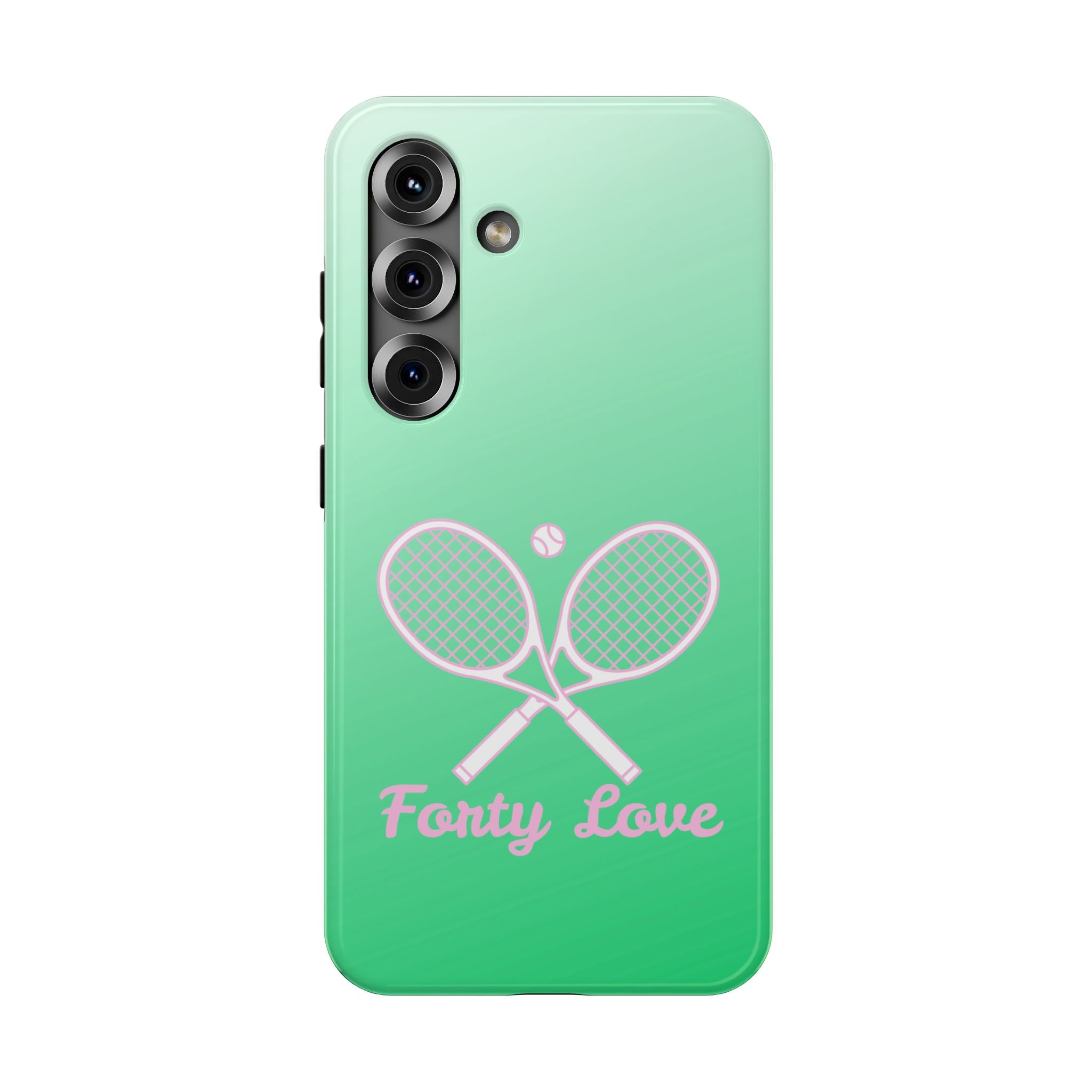 Tennis Impact-Resistant Phone Case — 'Forty Love', Green Gradient